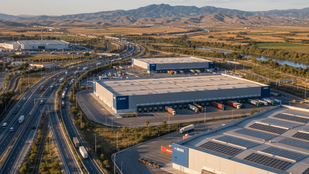 Infraestructura de transporte Mapa de Murcia con puertos, carreteras y centros logísticos destacados