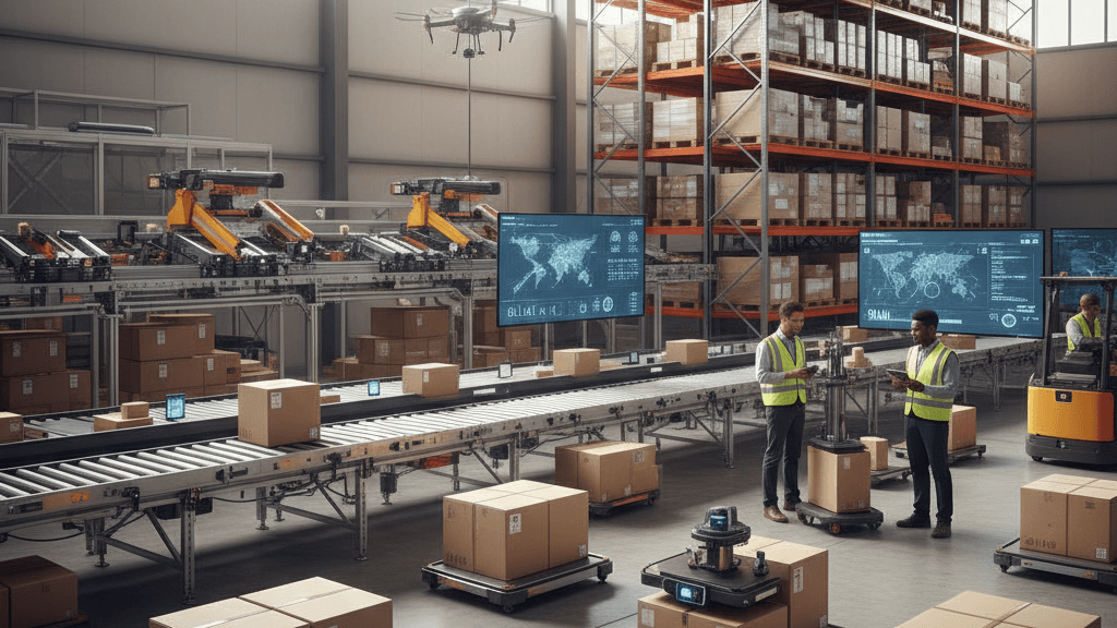 Tecnología logística Tecnologías como WMS, IoT y IA usadas por operadores logísticos para optimizar procesos
